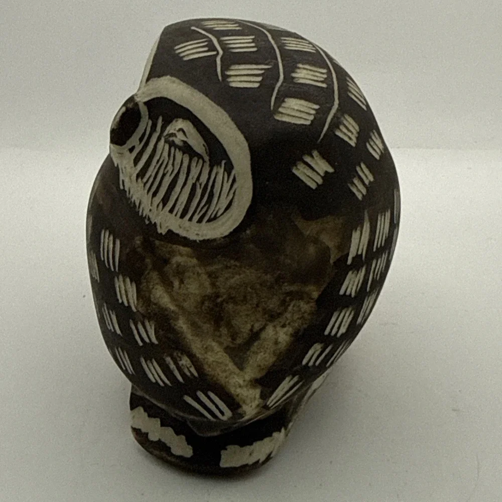 Gustavsberg Sweden Knip Wink Owl By Edvard Lindahl Hand painted 1960's MCM